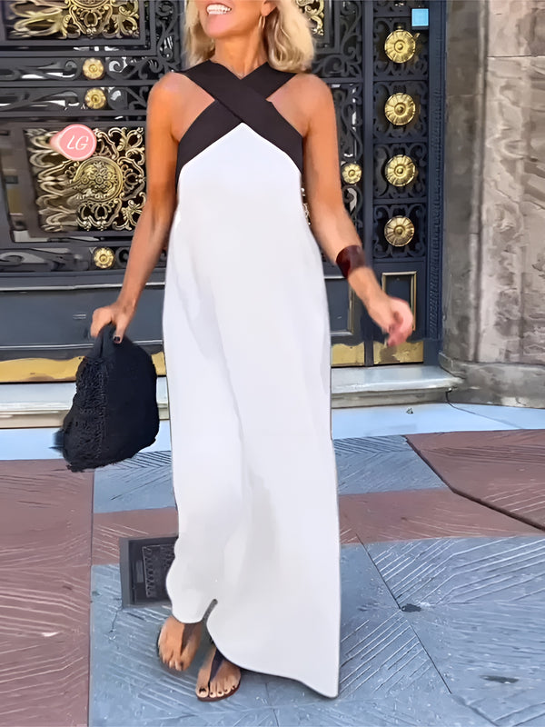 Rivaëlle™ | Sleek Crossover Maxi Dress