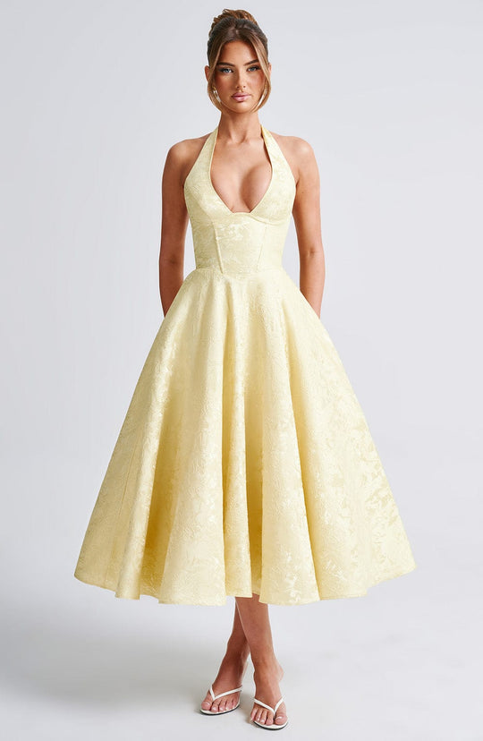 Sélina™ | Elegant Halter Midi Dress