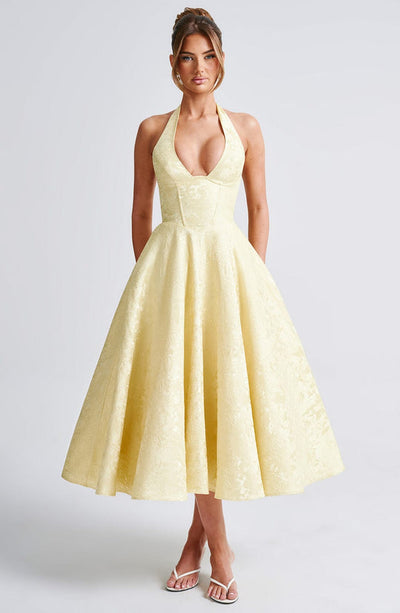 Sélina™ | Elegant Halter Midi Dress