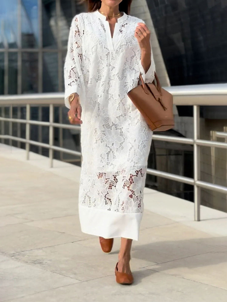 Colette™ | Modern Flowing Refined Lace Dress