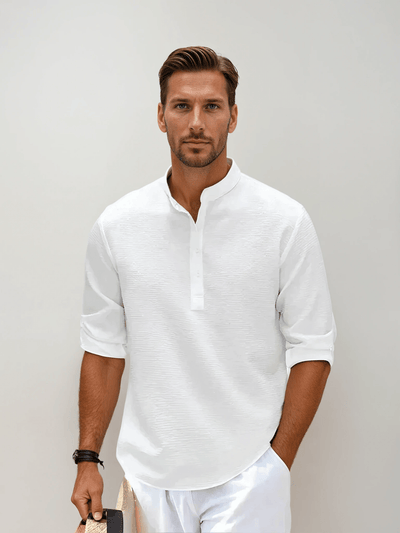Maëlan™ | Textured Henley Collar Shirt