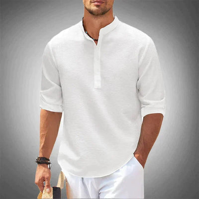 Maëlan™ | Textured Henley Collar Shirt
