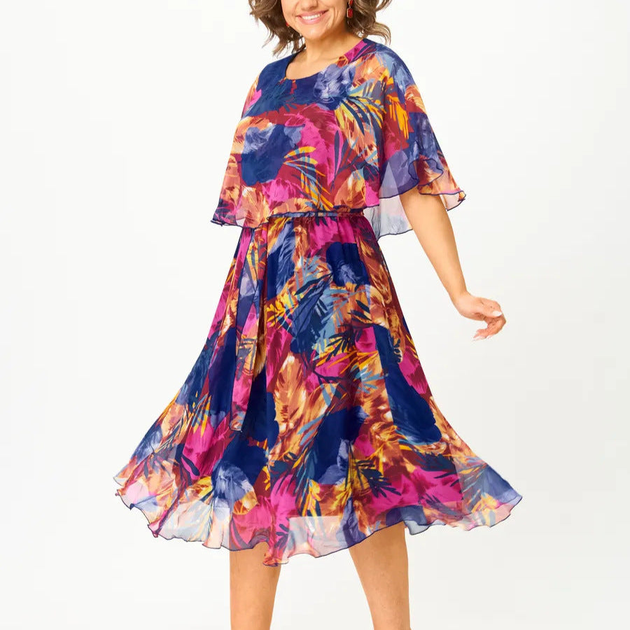 Daphnéa™ | Vibrant Flutter Midi Dress