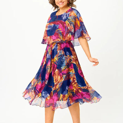 Daphnéa™ | Vibrant Flutter Midi Dress
