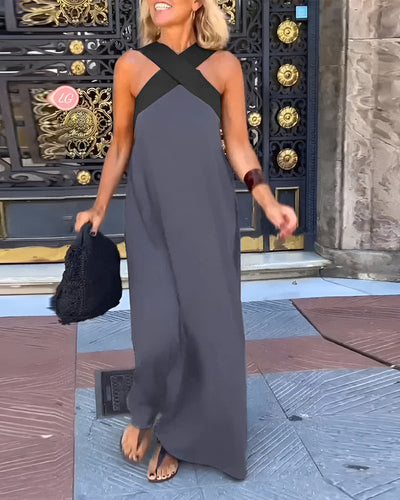 Rivaëlle™ | Sleek Crossover Maxi Dress