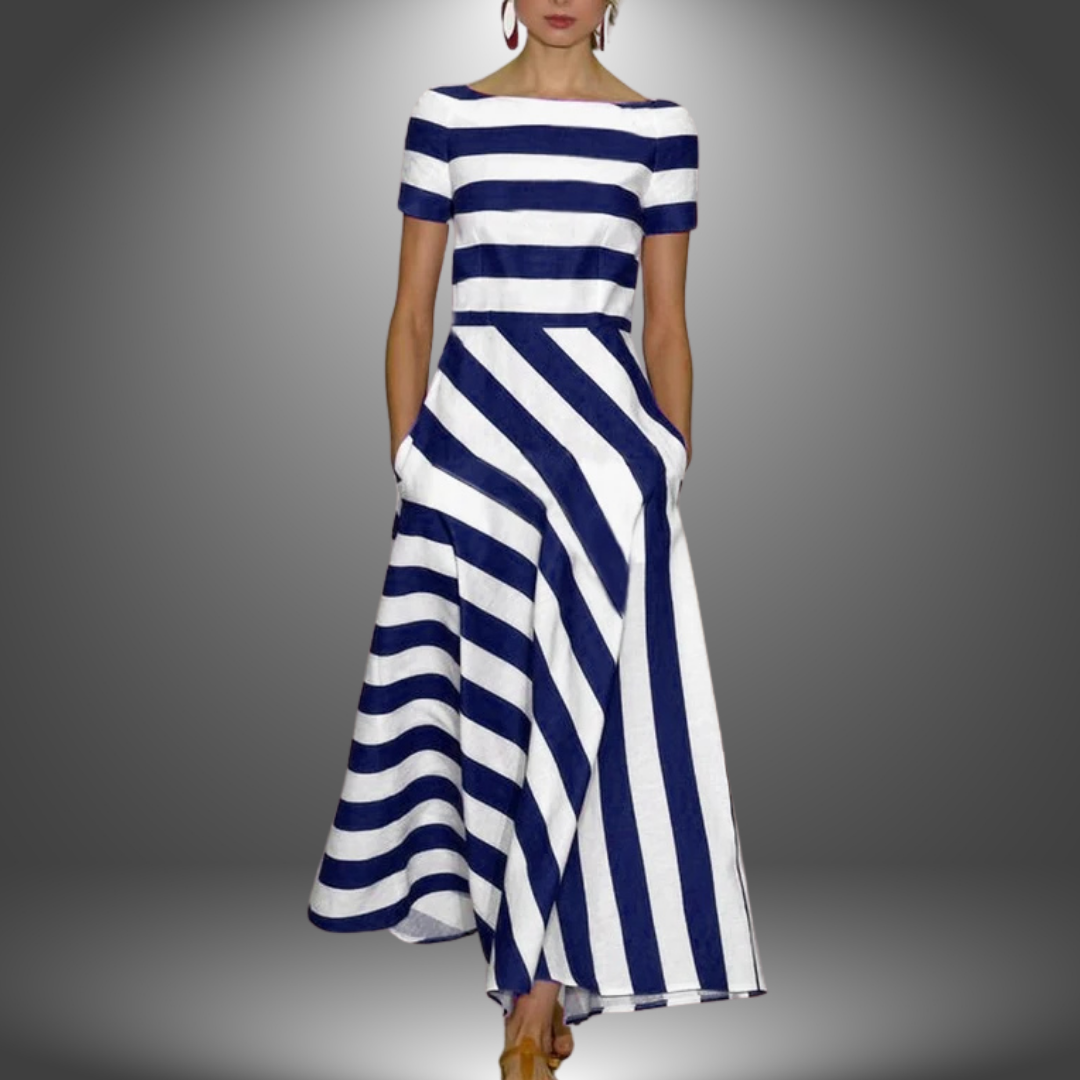 Alma™ | Striped A-Line Maxi Dress