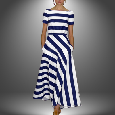 Alma™ | Striped A-Line Maxi Dress