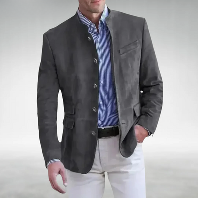Édrick™ | Suede Stand-Collar Blazer