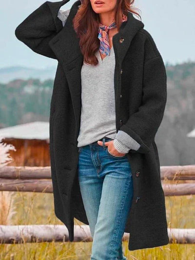 Amélie™ | Hooded Button Coat – Cozy Charm