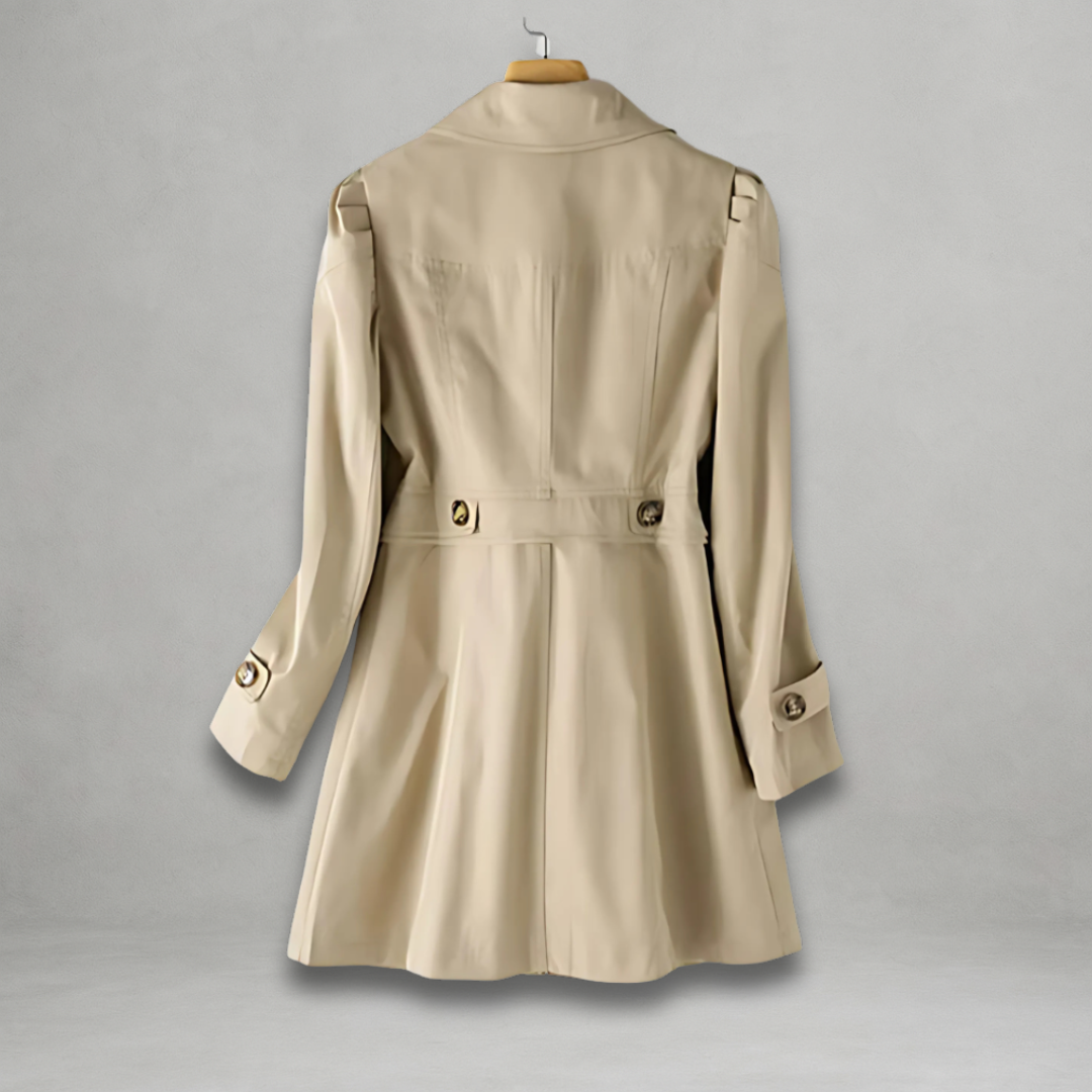 Sarielle™ | Elegant Black Trench Coat