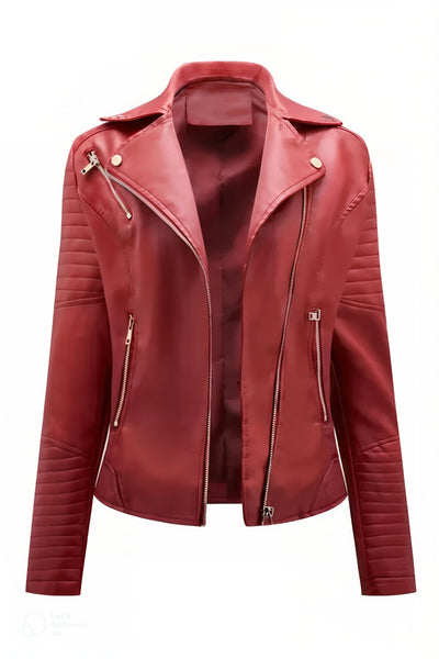 Lyséa™ | Bold Faux Leather Moto Jacket