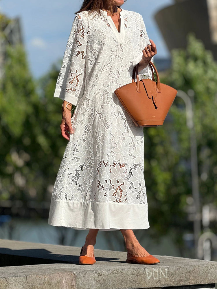 Colette™ | Modern Flowing Refined Lace Dress