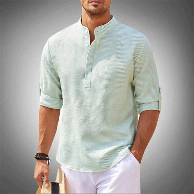 Maëlan™ | Textured Henley Collar Shirt