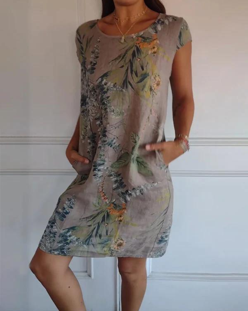 Jayla™ | Printed Linen Dress