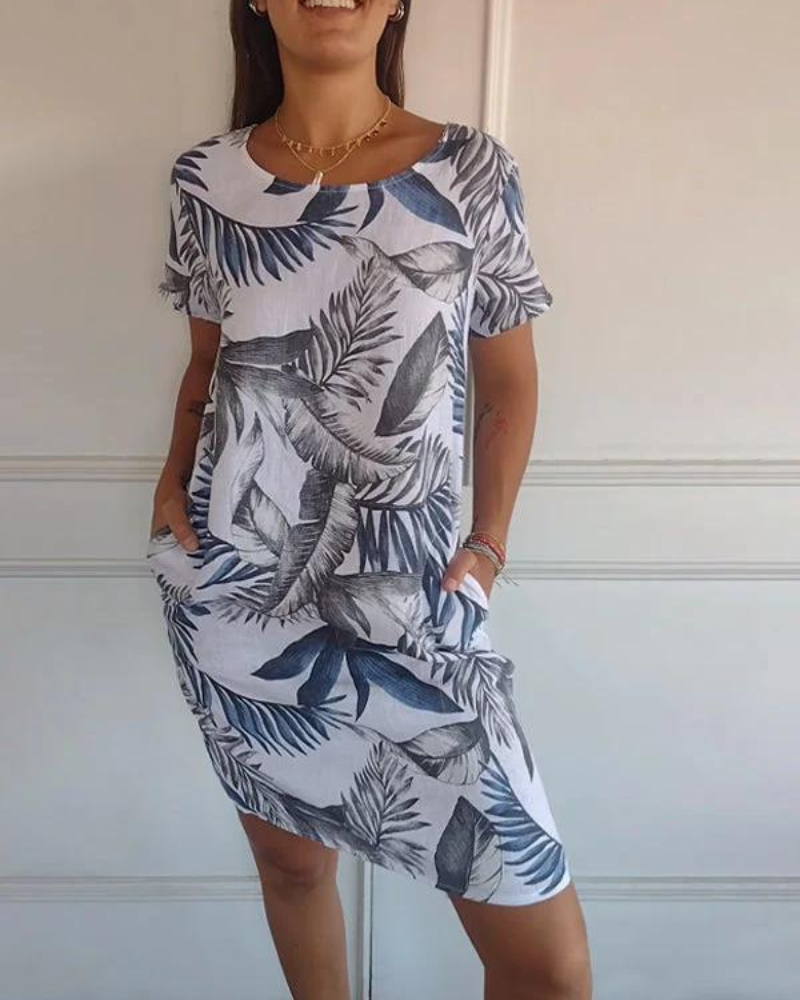 Jayla™ | Printed Linen Dress