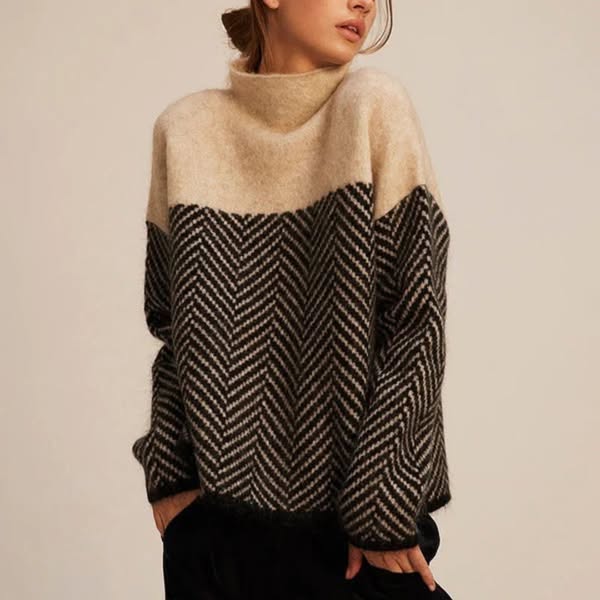 Clara™ | Luxe Herringbone Knit Sweater