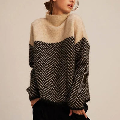 Clara™ | Luxe Herringbone Knit Sweater