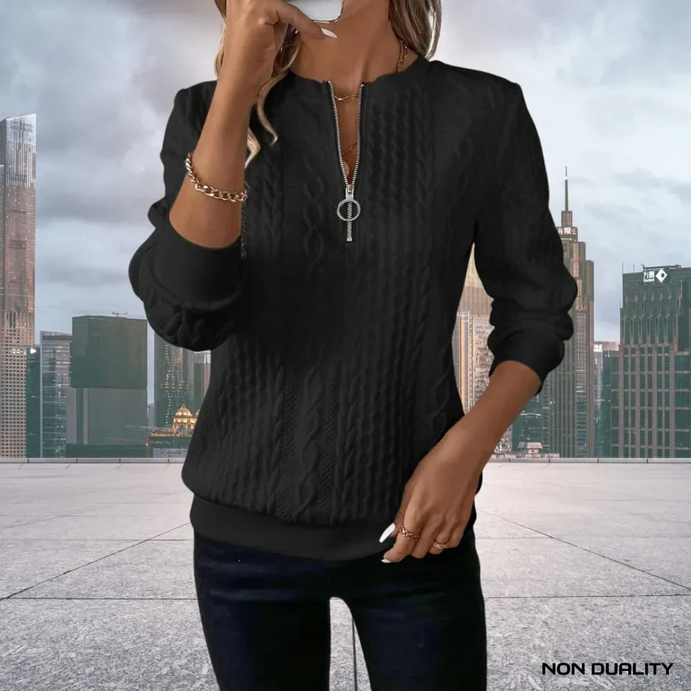 Elara™ | Chic Knit Zip-Up Sweater