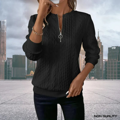 Elara™ | Chic Knit Zip-Up Sweater