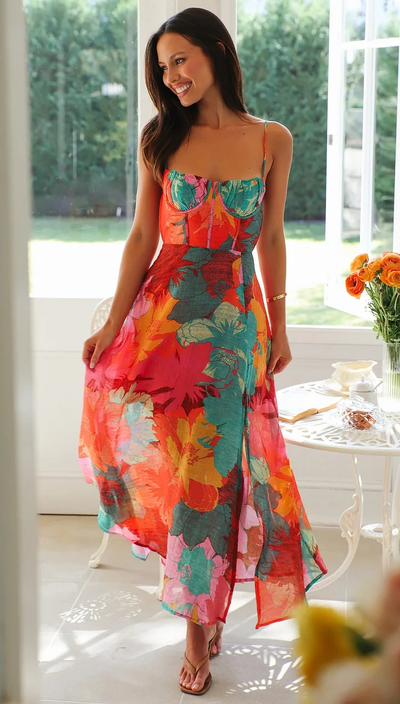 Fayana™ | Tropical Floral Maxi Dress