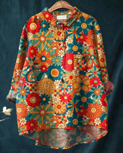 Harper™ | Stylish Floral Button-Down Shirt