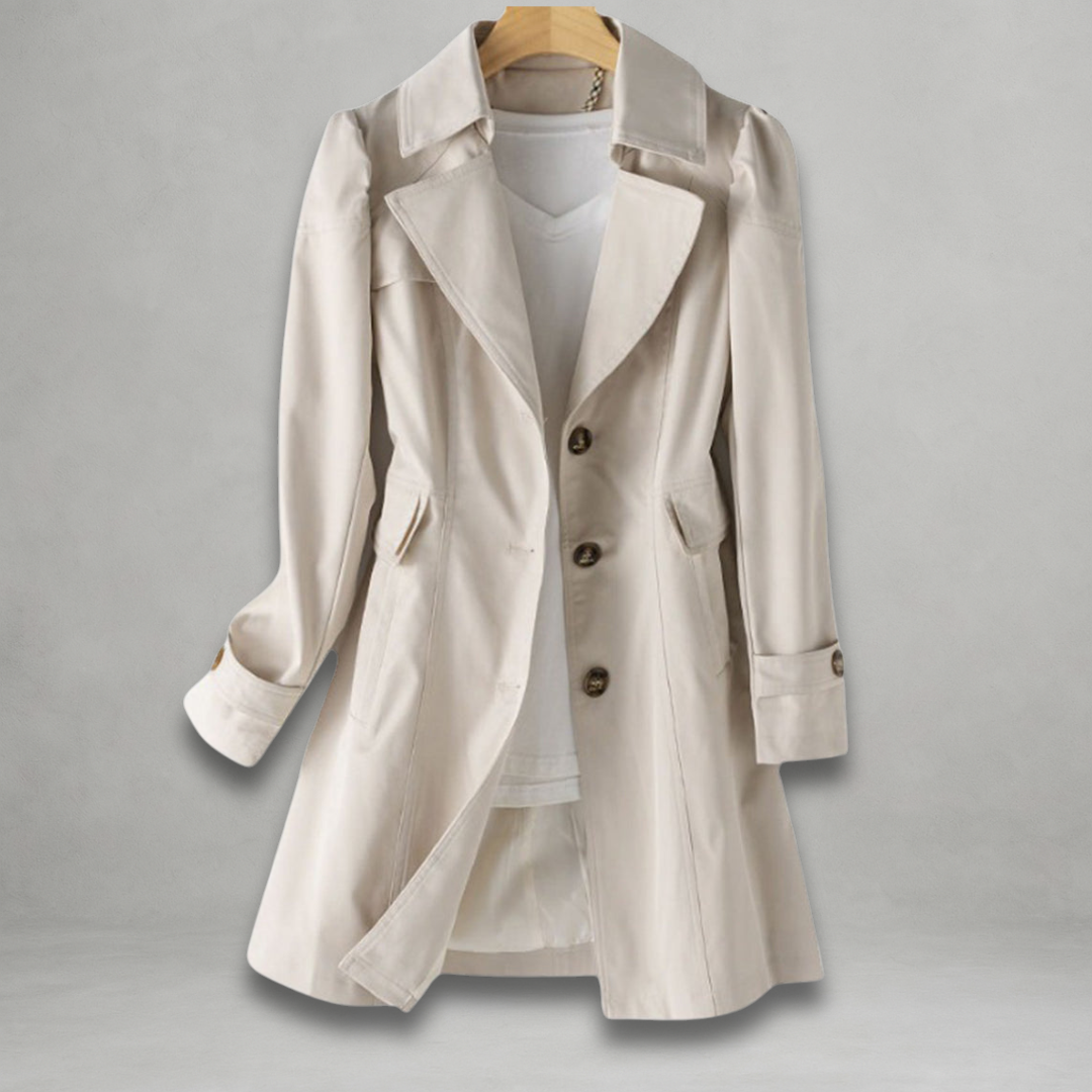 Sarielle™ | Elegant Black Trench Coat