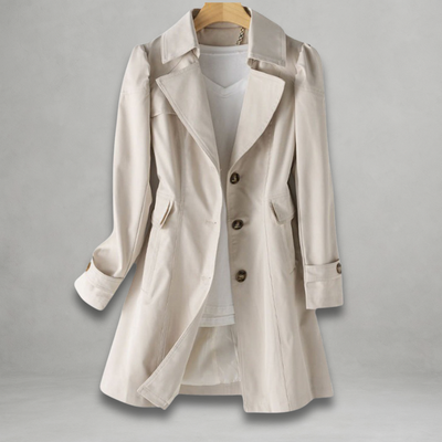Sarielle™ | Elegant Black Trench Coat