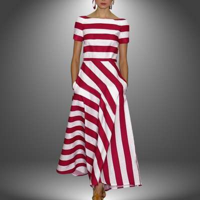 Alma™ | Striped A-Line Maxi Dress