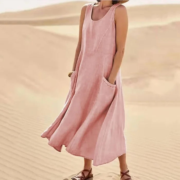 Serenya™ | Breezy Linen Pocket Dress