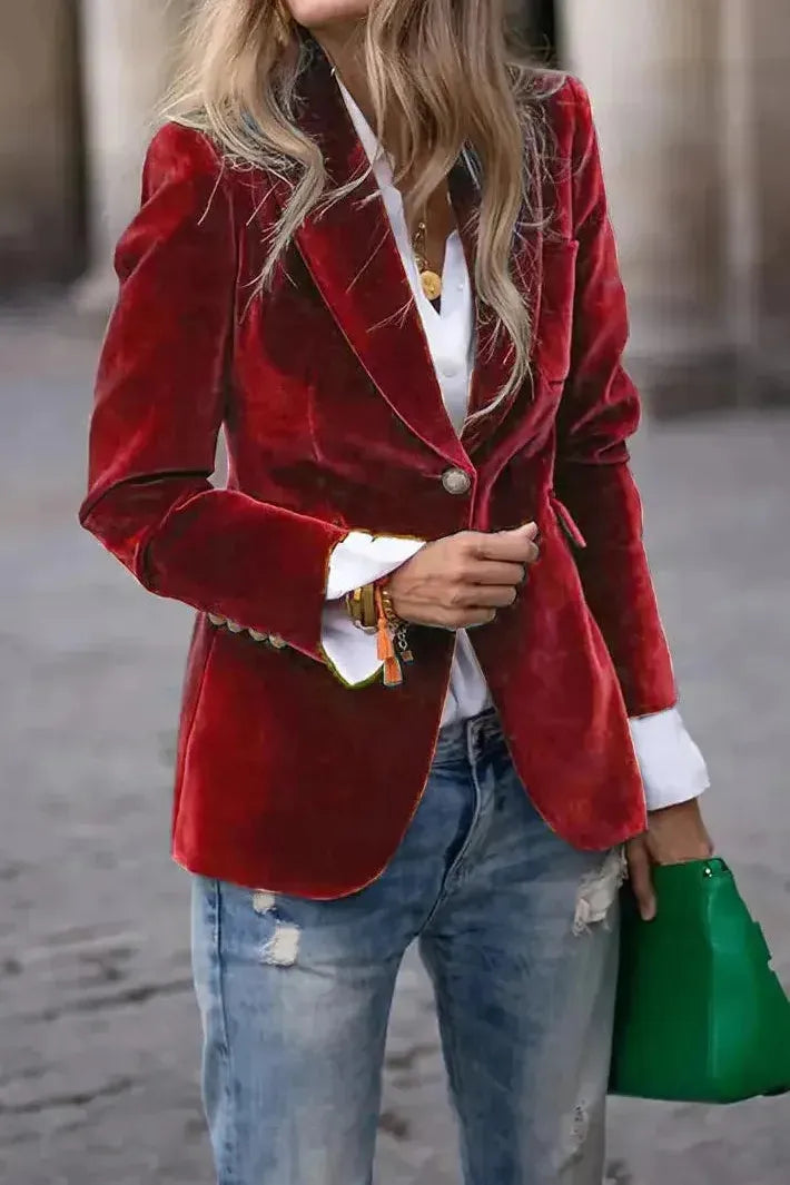 Naelise™ | Tailored Velvet Blazer