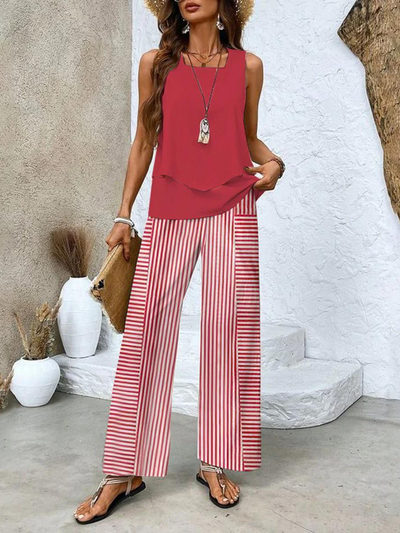 Pierrette™ | 2-Piece Summer Leaf Print Set
