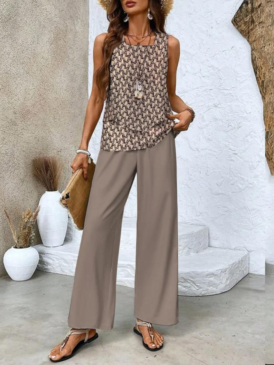 Pierrette™ | 2-Piece Summer Leaf Print Set