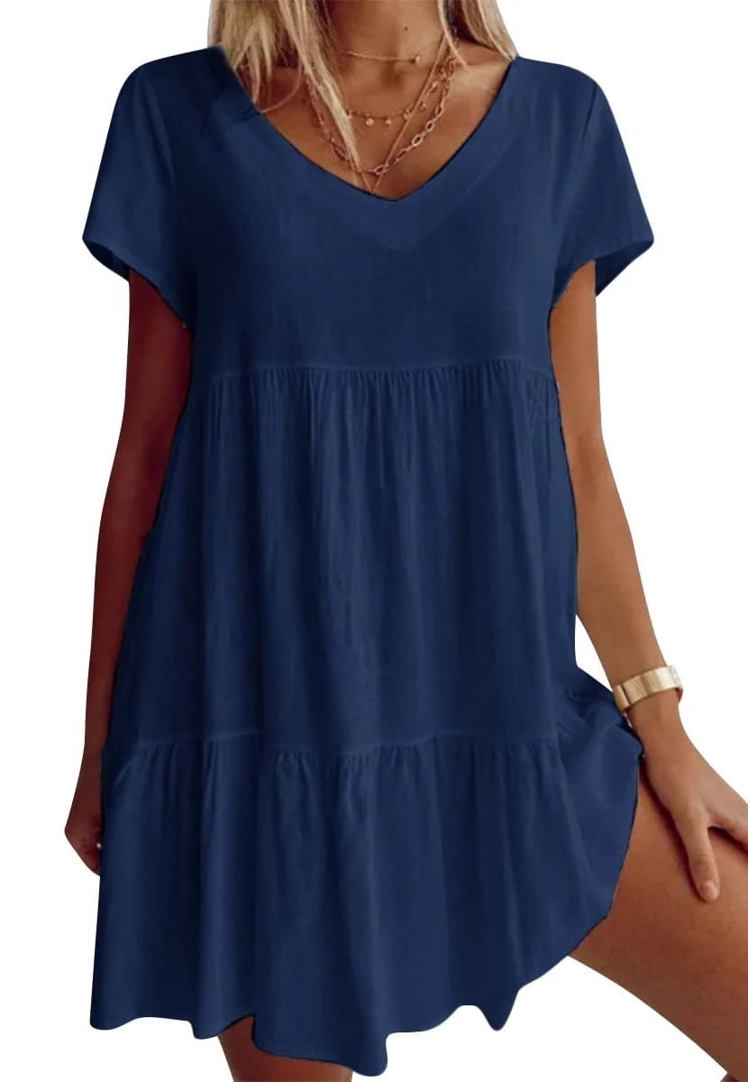 Chloe™ | Chic and Casual V-Neck Dress