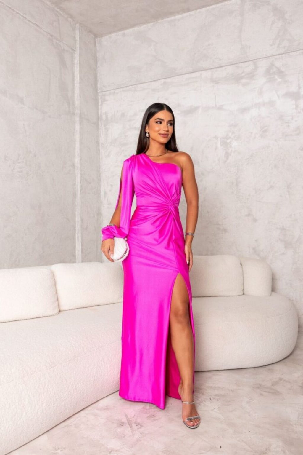 Selene™ | One-Shoulder Satin Evening Gown