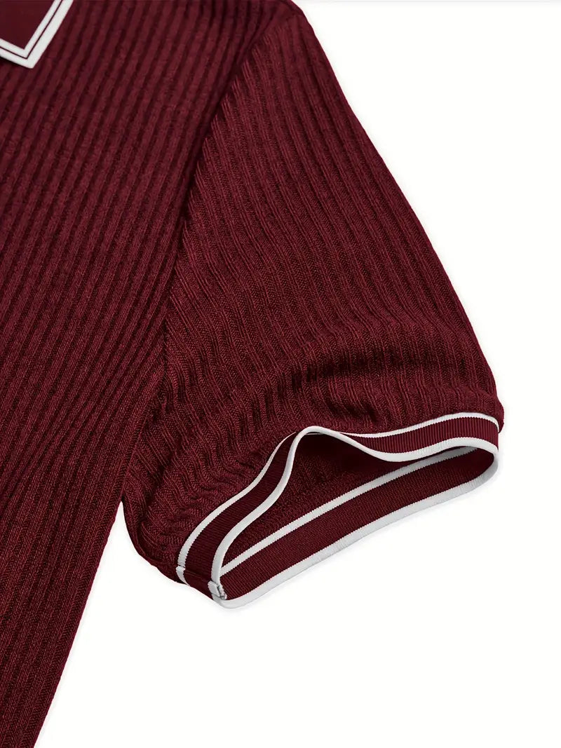 Luca™ | Slim-Fit Ribbed Polo Shirt