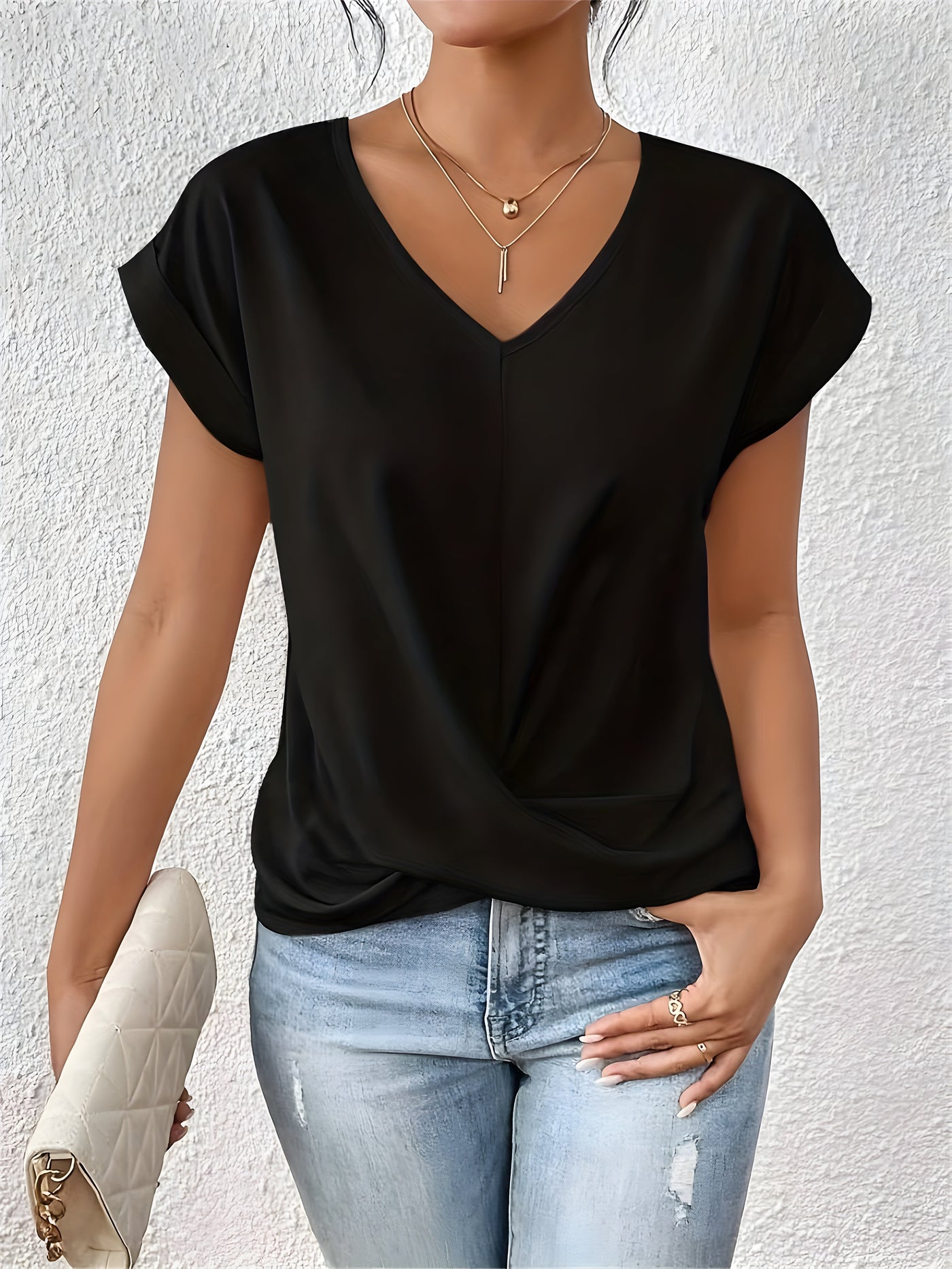 Naomi™ | V-Hals Twist Front Top