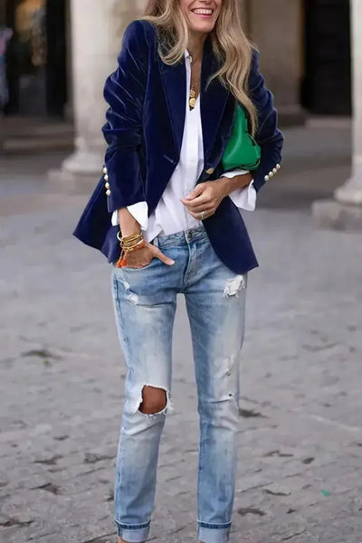 Naelise™ | Tailored Velvet Blazer