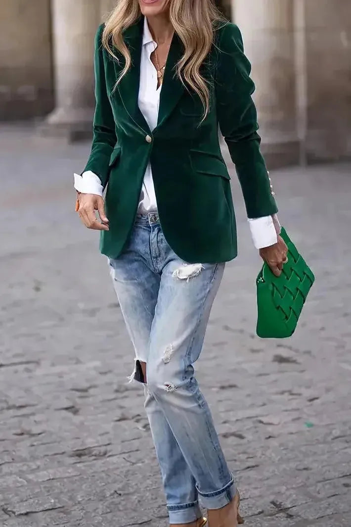 Naelise™ | Tailored Velvet Blazer