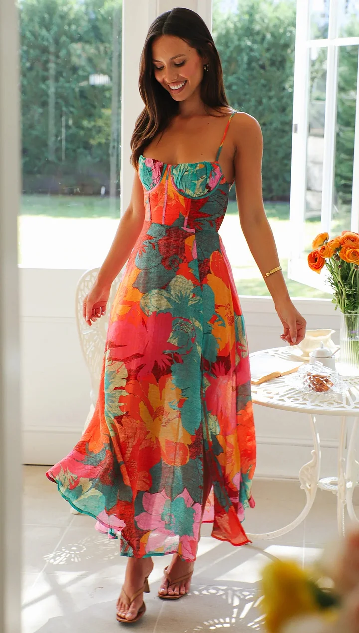 Fayana™ | Tropical Floral Maxi Dress