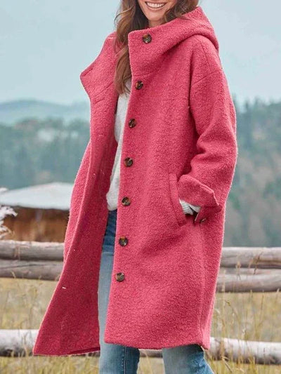 Amélie™ | Hooded Button Coat – Cozy Charm
