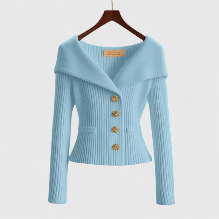 Maelis™ | Sculpted Ribbed Blazer Top