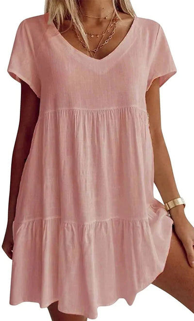 Chloe™ | Chic and Casual V-Neck Dress