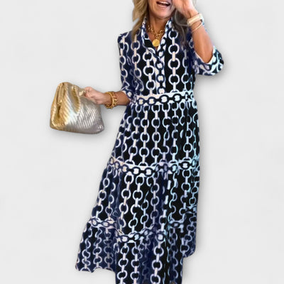 Melody™ | Bold Chain Print Midi Dress