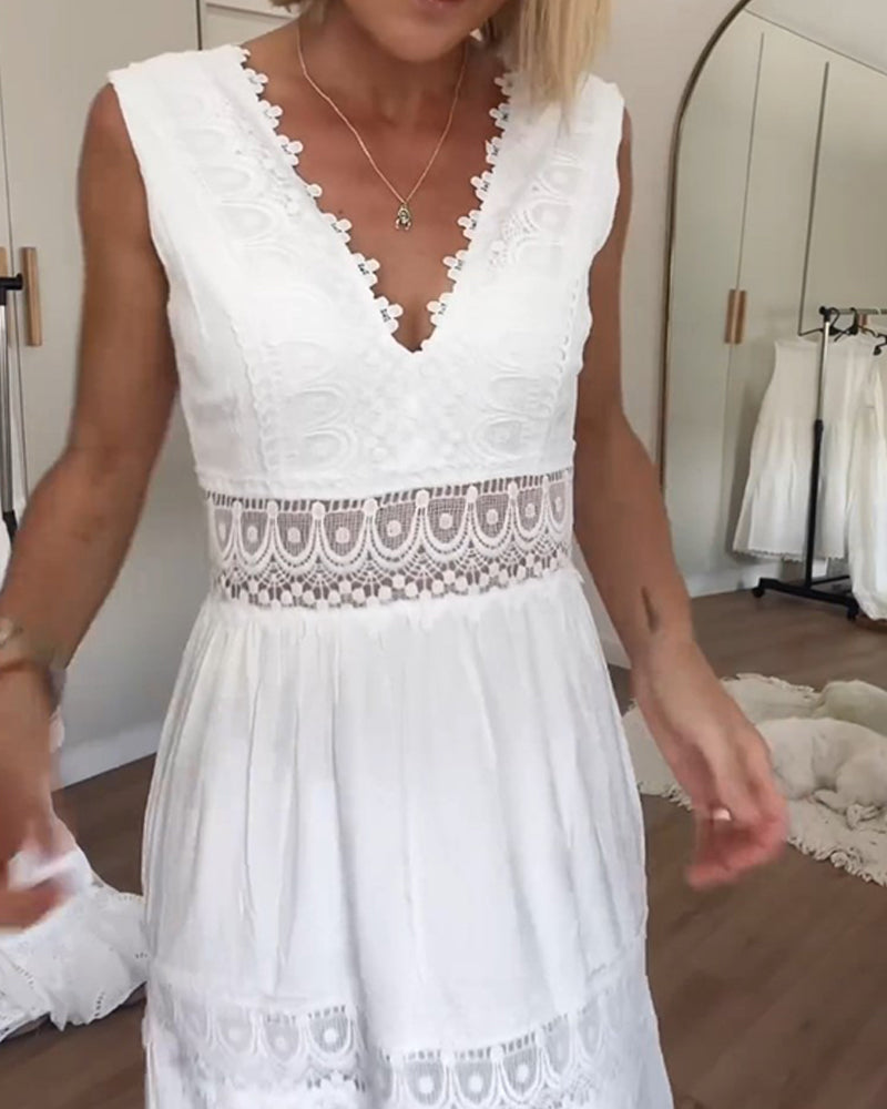 Nova™ | V-neck lace tank dress