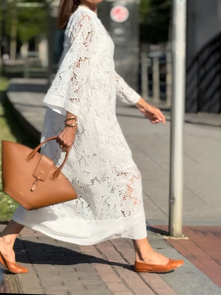 Colette™ | Modern Flowing Refined Lace Dress