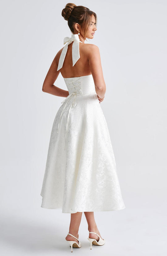 Sélina™ | Elegant Halter Midi Dress