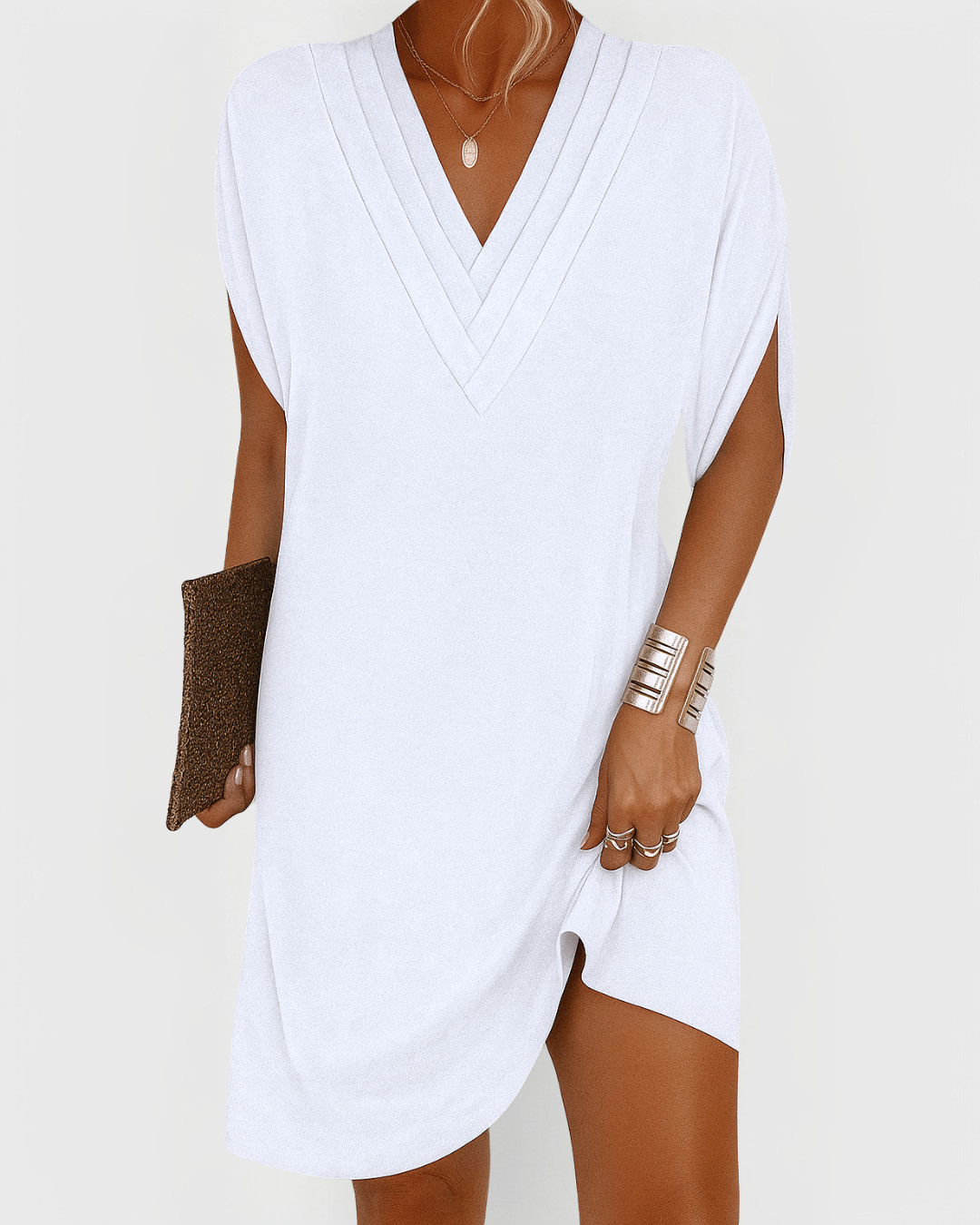 Alizée™ | Casual V-Neck Tunic Dress