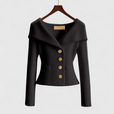 Maelis™ | Sculpted Ribbed Blazer Top