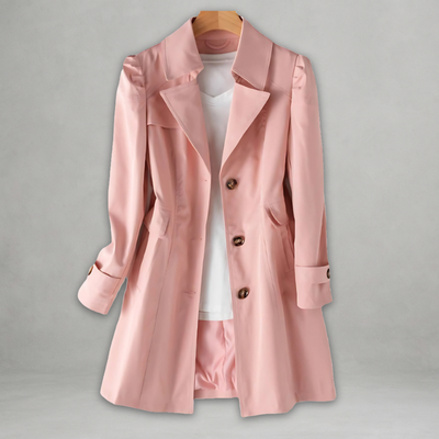 Sarielle™ | Elegant Black Trench Coat