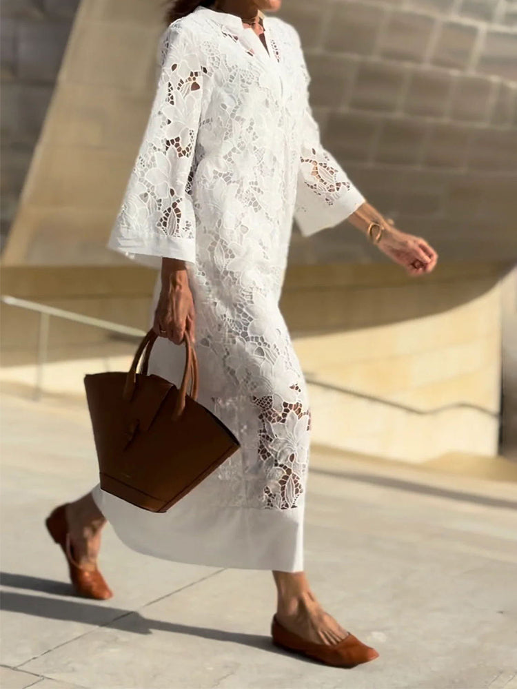 Colette™ | Modern Flowing Refined Lace Dress